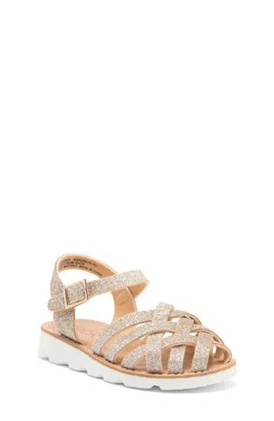 Harper Canyon Kids' Rowyn Glitter Fisherman Sandal In Neutral