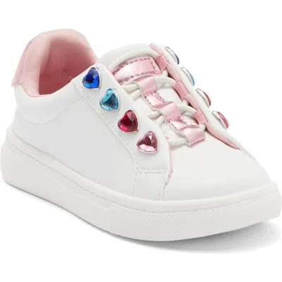 Harper Canyon Kids' Saydie Jewel Heart Sneaker In White