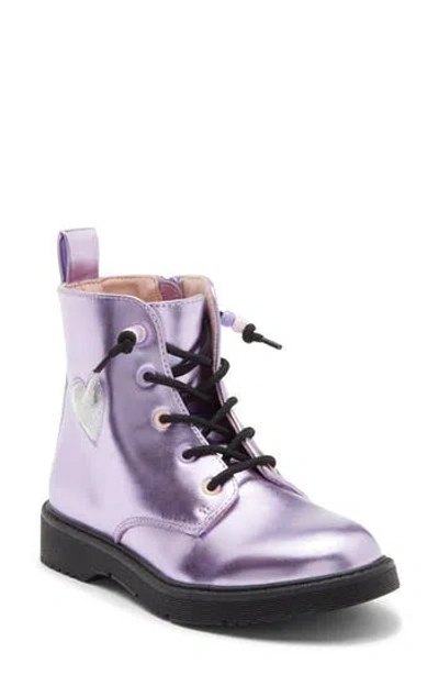 Harper Canyon Kids' Victorya Heart Combat Boot In Purple