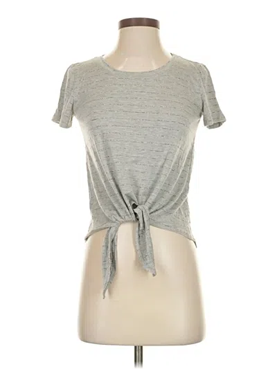 Pre-owned Harper Heritage Short Sleeve Top Gray Keyhole Neckline Tops