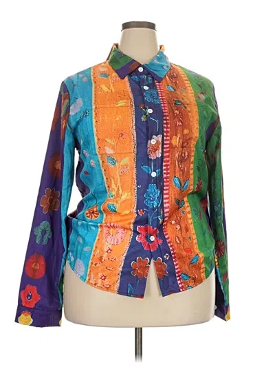 Harper Lane Long Sleeve Button Down Shirt In Multi