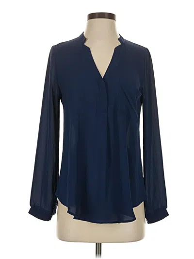Pre-owned Harper Long Sleeve Blouse In Blue