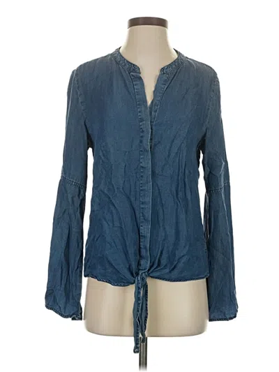 Pre-owned Harper Long Sleeve Blouse In Blue