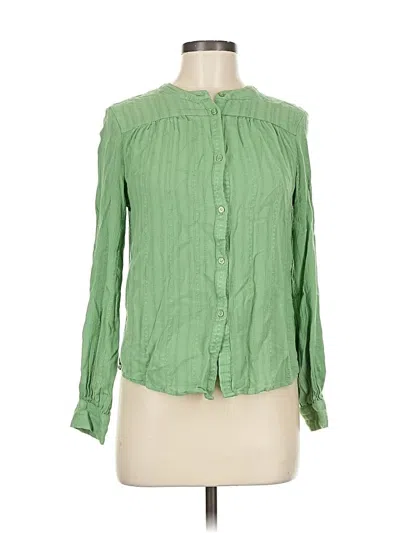 Pre-owned Harper Long Sleeve Blouse In Green