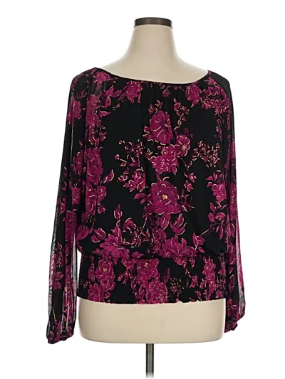 Pre-owned Harper Long Sleeve Blouse In Purple