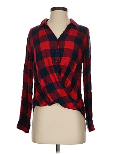 Pre-owned Harper Long Sleeve Blouse In Red