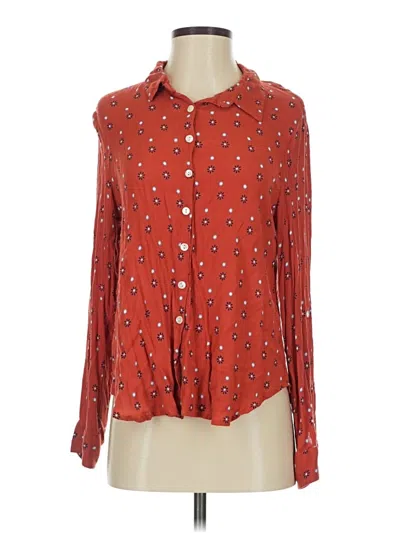 Pre-owned Harper Long Sleeve Blouse In Red
