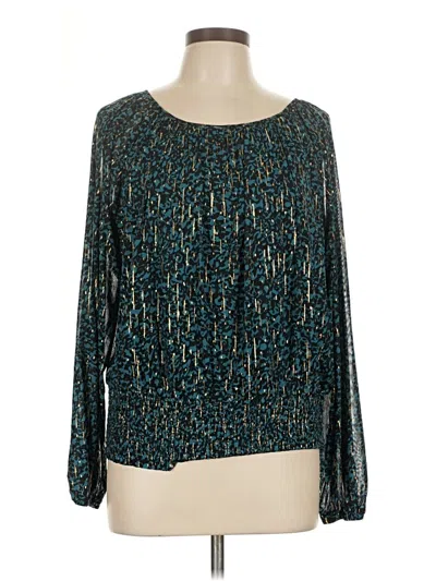 Pre-owned Harper Long Sleeve Blouse In Teal