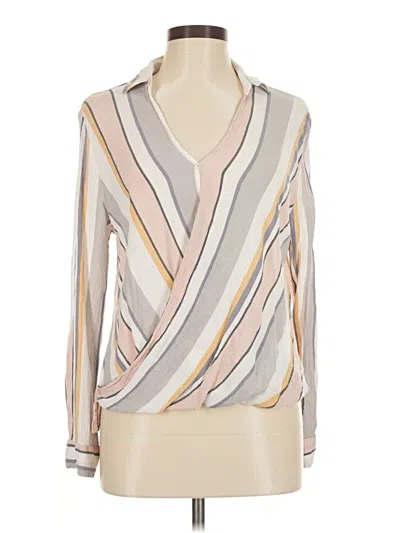 Pre-owned Harper Long Sleeve Blouse In White