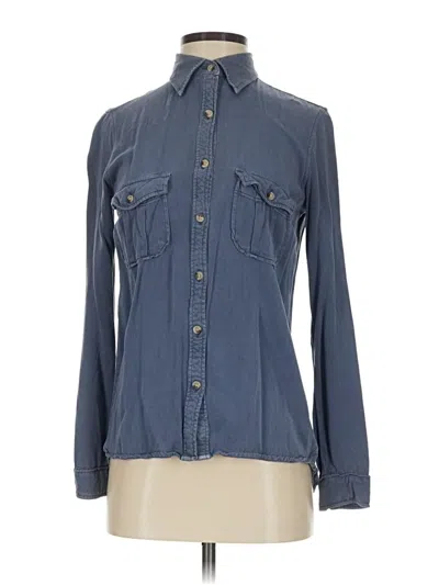Pre-owned Harper Long Sleeve Button Down Shirt In Blue