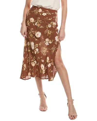 Harper Midi Skirt In Brown
