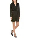 Harper Pleated Shirtdress In Black