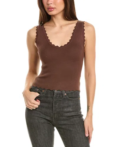 Harper Scalloped Tank In Black