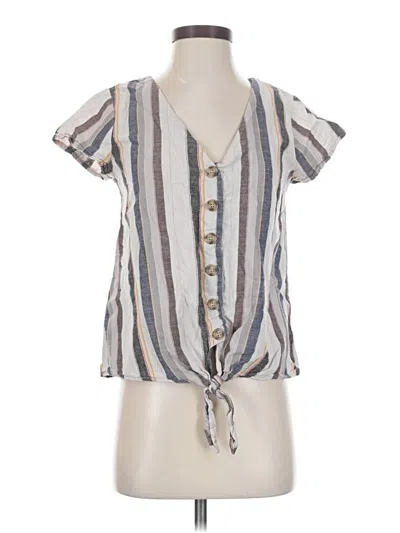 Pre-owned Harper Short Sleeve Blouse In Gray