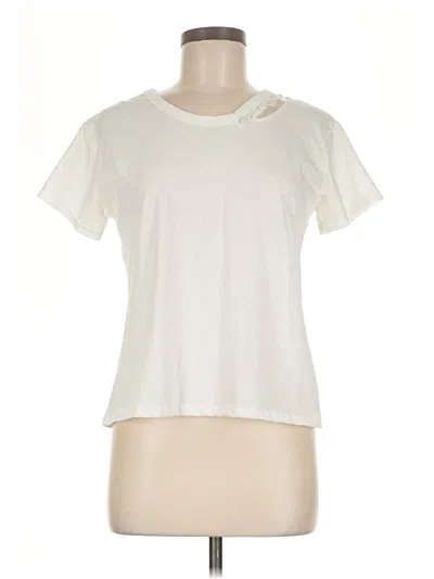 Pre-owned Harper Short Sleeve Top Ivory Keyhole Neckline Tops