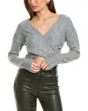 Harper Surplice Wool-blend Sweater In Grey