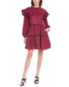 Harper Tiered Chenille Check Mini Dress In Multi