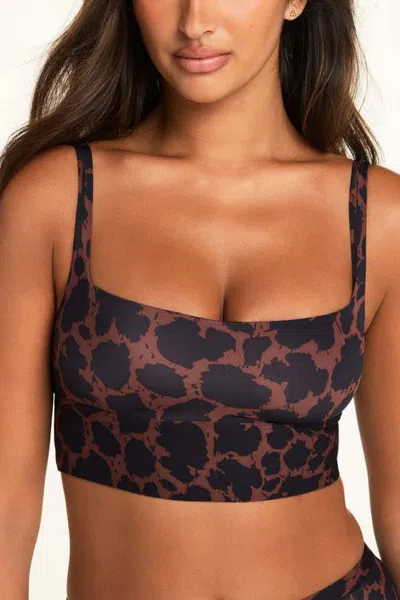 Harper Wilde Bliss Square Neck Bralette In Animal Print