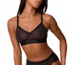 Harper Wilde Comfort Mesh Triangle Bralette In Black In Black