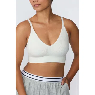Harper Wilde Ribbed Seamless Triangle Bralette In Animal Print