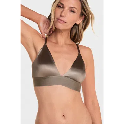Harper Wilde Stretch Satin Triangle Bralette In Green