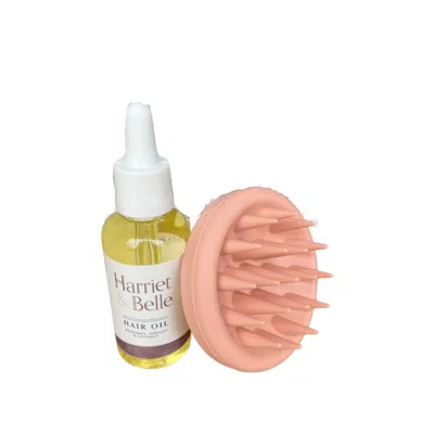 Harriet & Belle Neutrals Hair Oil And Scalp Massager Bundle In Orange