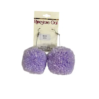 Harris Girls & Co. Pom Pom Earrings In Lavender In Purple