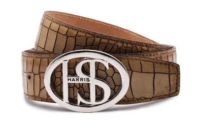 Harris Shoes 1913 Crocodrillo Printing Belt In Brown