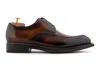 Harris Shoes 1913 Derby In Pelle Dipinta A Mano E Lavorazione Norvegese In Brown