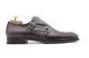 Harris Shoes 1913 Doppia Fibbia In Pelle Dipinta A Mano In Black