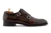 Harris Shoes 1913 Doppia Fibbia In Pelle Dipinta A Mano In Brown