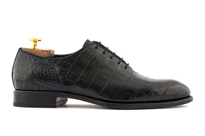 Harris Shoes 1913 Francesina In Vero Coccodrillo In Black