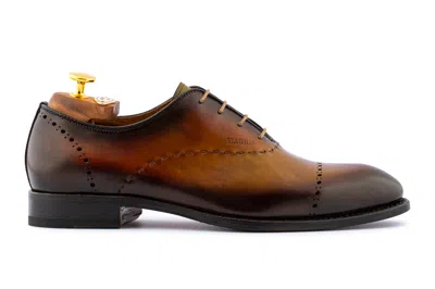 Harris Shoes 1913 Hand-painted Brogues With Hand Stitching In Shaded Yellow