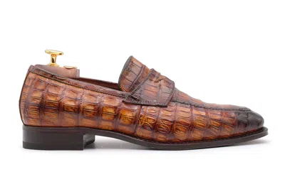 Harris Shoes 1913 Mocassino In Coccordillo In Brown