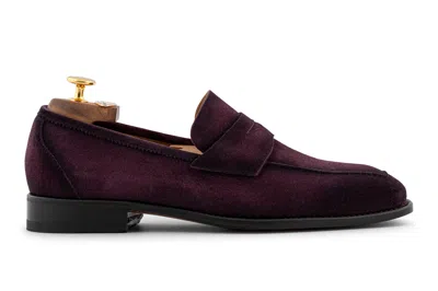 Harris Shoes 1913 Mocassino In Pelle Scamosciata Sfumata A Mano In Purple