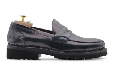 Harris Shoes 1913 Mocassino In Pelle Spazzolata In Blue