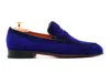 Harris Shoes 1913 Mocassino In Suede Con Passante Imbottito In Blue