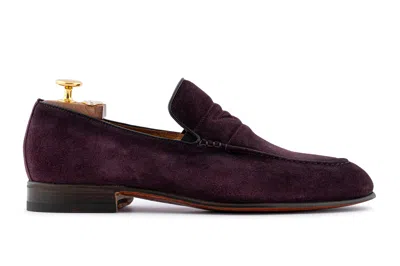 Harris Shoes 1913 Mocassino In Suede Con Passante Imbottito In Purple