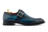 Harris Shoes 1913 Monofibbia In Pelle Dipinta A Mano Con Cucitura A Mano In Blue