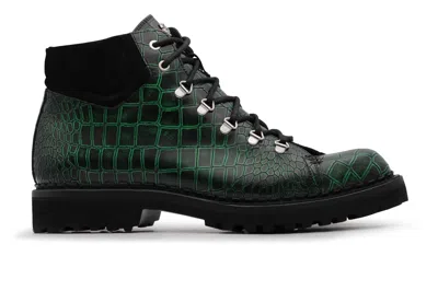 Harris Shoes 1913 Pedula In Coccodrillo Stampato In Green