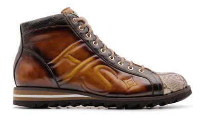 Harris Shoes 1913 Polacchino In Pelle Di Pitone Dipinte A Mano In Brown