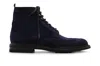 Harris Shoes 1913 Polacchino In Suede Blu Con Dettagli Brogue In Black