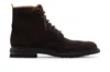 Harris Shoes 1913 Polacchino In Suede Testa Di Moro Con Dettagli Brogue In Brown