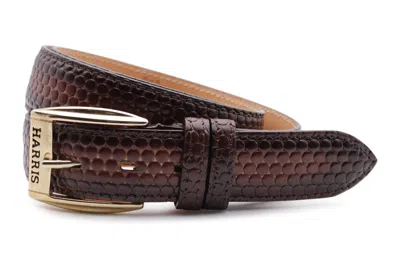 Harris Shoes 1913 Printed Leather Belt In Brown