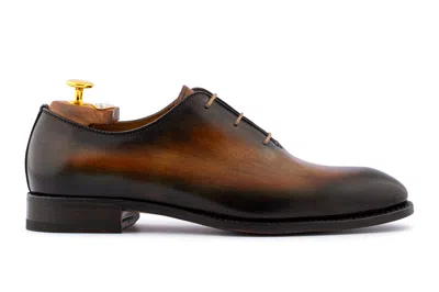 Harris Shoes 1913 Smooth Hand-painted Leather Brogues In Hazelnut