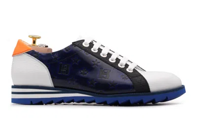 Harris Shoes 1913 Sneaker In Pelle Con Stampa Monogram In Multi