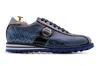 Harris Shoes 1913 Sneaker In Pelle Di Pitone Blu In Blue