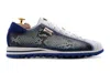 Harris Shoes 1913 Sneaker In Pelle Di Pitone Ed Effetto Coccodrillo In Blue