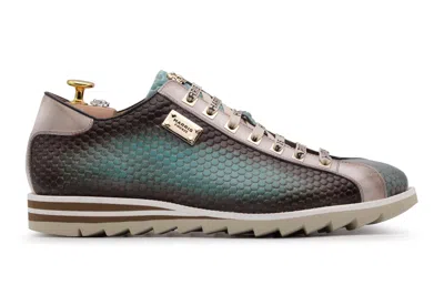 Harris Shoes 1913 Sneaker In Pelle Sfumata A Mano In Green