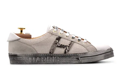 Harris Shoes 1913 Sneaker Vintage In Pelle Di Pitone E Tela In Brown